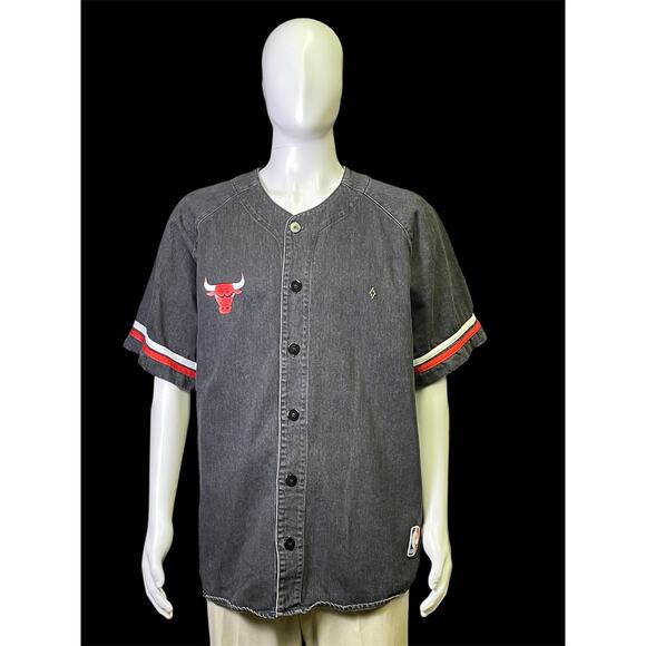 Marcelo Burlon County of Milan NBA Edition Denim Chicago Bulls Shirt Men Medium